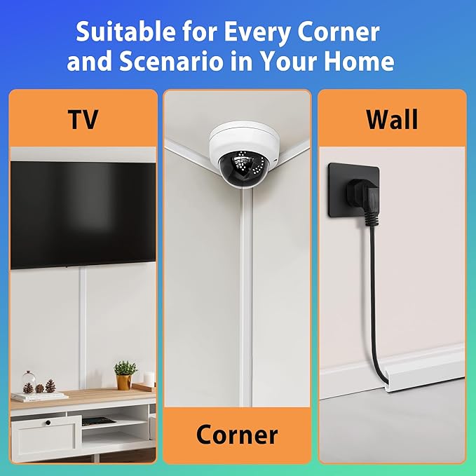 YCLYC 66in White Wire Covers for Cords Kit, Wall Cord Hider, Cord Covers for Wires on Wall, TV Cable Hider Kit, Easy to Install Cable Management 4XL16.5 W0.86 H0.43in