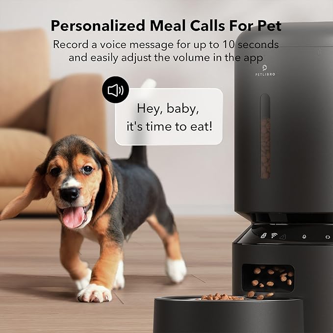 PETLIBRO Automatic Multiple Cats Feeder, 5G WiFi Automatic Dog Food Dispenser with Freshness Preservation for 2 Pets, 5L Timed Pet Feeder with Low Food Sensor, Up to 10 Meals Per Day, Granary Black