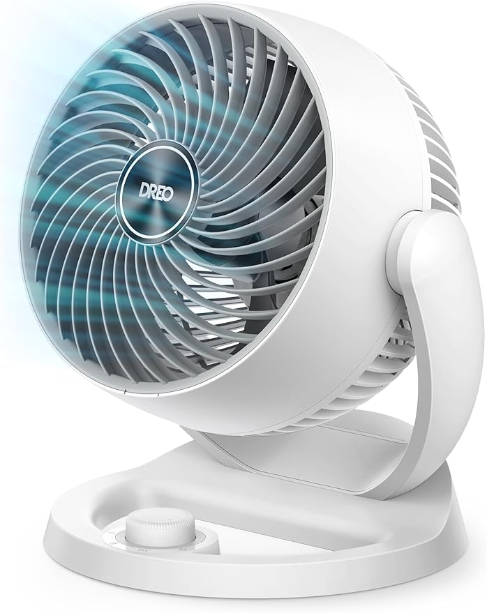 Dreo Fan for Bedroom, 12 Inches, 70ft Powerful Airflow, 28db Quiet Table Air Circulator Fans for Whole Room, 120° Adjustable Tilt, 3 Speeds, Desktop Fan for Home, Office, Kitchen
