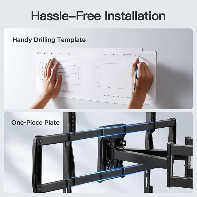 PERLESMITH Full Motion TV Wall Mount for 42”-97” TVs up to 165lbs, TV Mount Bracket with Dual Articulating Arms Swivel Tilt Extension, Max VESA 800x400mm, Fits 16”18” to 24" Studs, PSXFK1