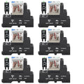 UL Listed 6 Pcs 12Amp Din Rail Relay 24V DC Relay Coil, 5 Pin SPDT 1NO 1NC with Test Button, LED Module Light, Socket Base, DIN Rail