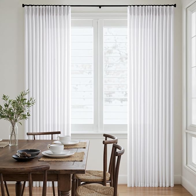 Memory Trained Pinch Pleated Curtains 92 Inches Long, Viral Linen Pinch Pleat - Image 4