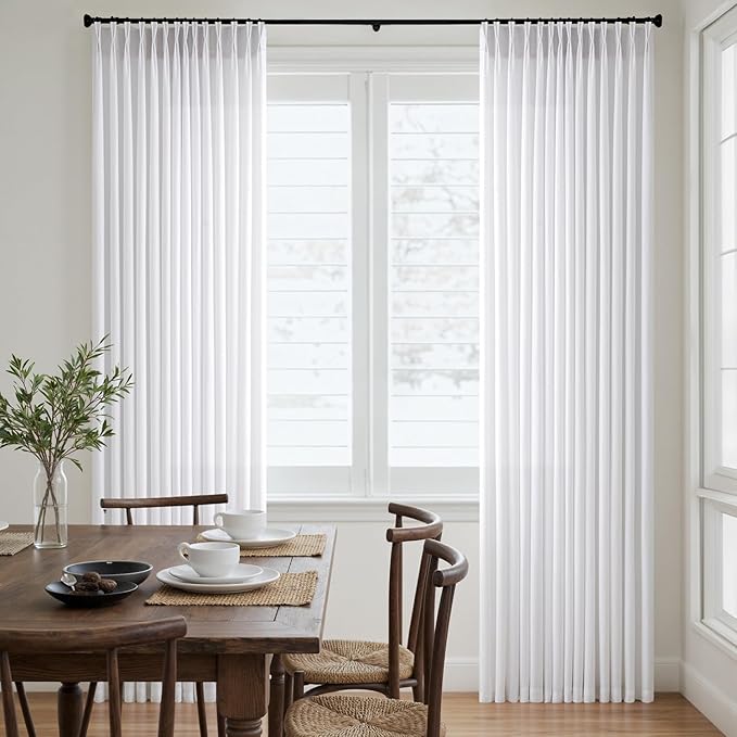 ANRODUO Memory Trained Pinch Pleated Curtains 84 Inches Long, Viral Linen Pinch - Image 4