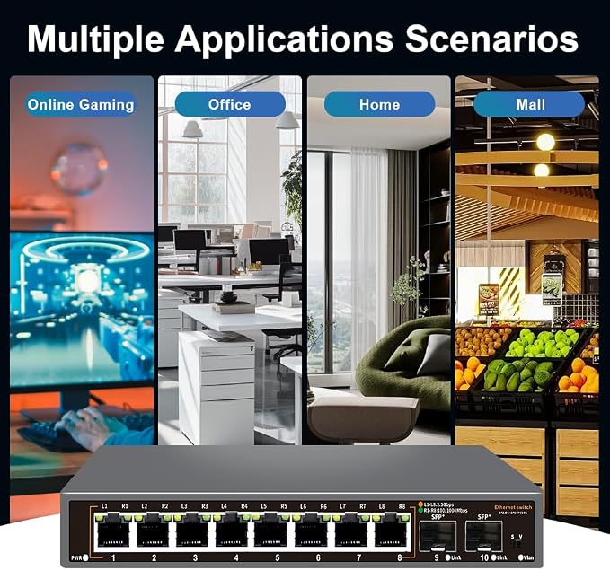 8-Port 2.5G Unmanaged Ethernet Switch, 8×2.5G Base-T Ports, 2×10G SFP+ Uplink - Image 5