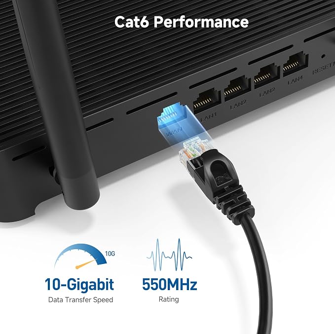 Cable Matters 10Gbps 5-Pack Snagless Short Cat 6 Ethernet Cable - 3ft - Image 3