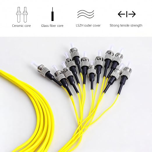 Elfcam® - Fiber Optic Pigtail 12 Fibers Singlemode Simplex ST/UPC 9/125um OS2 - Image 3
