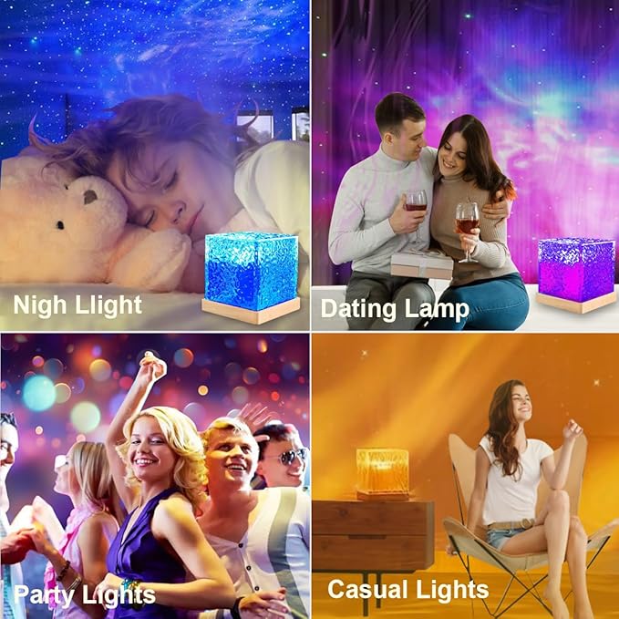 ACENZ Ocean Wave Projector Light,16 Colors Ocean Lamp Water Ripple Cube Night Light with Remote for Bedrooms,Games, Birthdays,Festivals (Ocean Lamp)