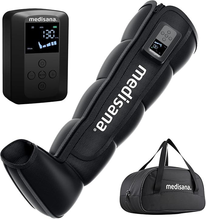 Medisana Leg Compression Massager, Cordless Rechargeable Air Pressure Boot with Multi-Customize Modes, Intensities & Timer, Leg Compression for Circulation, Pain Relief, Recovery, Christmas Gifts