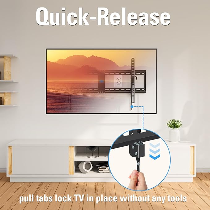 Mounting Dream Advanced Tilt TV Wall Mount for Most 42-90 Inch Flat and Curved Television, Universal Mount Bracket with Extension up to 7 inch, Fits 16", 24", 32" Studs, Max VESA 800x400mm and 120LBS