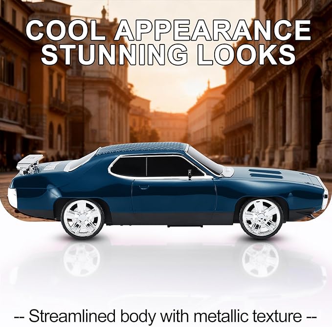 Retro Car Bluetooth Speaker with HD Stereo Sound, TWS Pairing, LED Party Lights, Built-in Microphone, Portable Wireless American Vintage-Style Bluetooth Speaker for Home, Office & Outdoor (Blue)