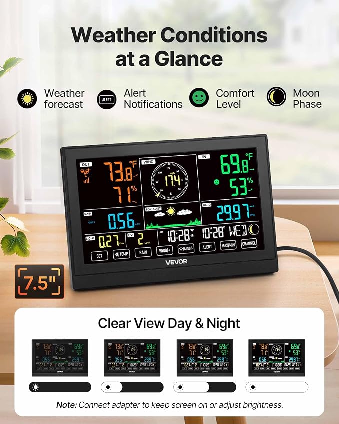 VEVOR 7-in-1 Wi-Fi Weather Station - Image 4