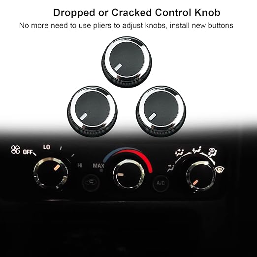 84141127 AC Temperature Control Knob Fit for Chevrolet Express 2008-2021, Fit for GMC Savana 2008-2017, 84793085 3pcs