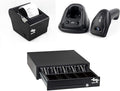 EOM-POS Heavy Duty Cash Register Drawer + Thermal Receipt Printer (80mm) + Barcode Scanner (Cordless) [Black] -for Windows Systems Only