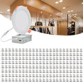 MKUJOO 192 Pack 4 Inch Ultra-Thin LED Recessed Ceiling Light with Junction Box,Panel Light,Daylight, 9.5W,2700K/3000K/3500K/4000K/5000K Selectable Dimmable Downlight ETL&FCC&CE Energy Star Certified
