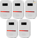 5PCS 2-in-1 Carbon Monoxide and Combustible Gas Detectors Combination, Plug in Co Leak Detector LNG LPG Monitor for Home Travel RV Essentials, Sound Alarm Over 85dB, 50-Feet Detection Range