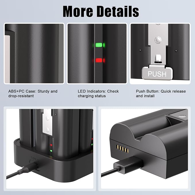 4-Pack 7200mAh for Ring Rechargeable Camera V4 Batteries Replacement - Image 6
