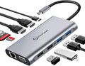 USB C Docking Station Dual Monitor, UtechSmart 11 in 1 USB C Hub Triple Display, Laptop Dock with 2 HDMI, Ethernet, VGA, 100W PD, SD/TF Card Slot, 4USB for MacBook Dell HP Surface Lenovo ASUS