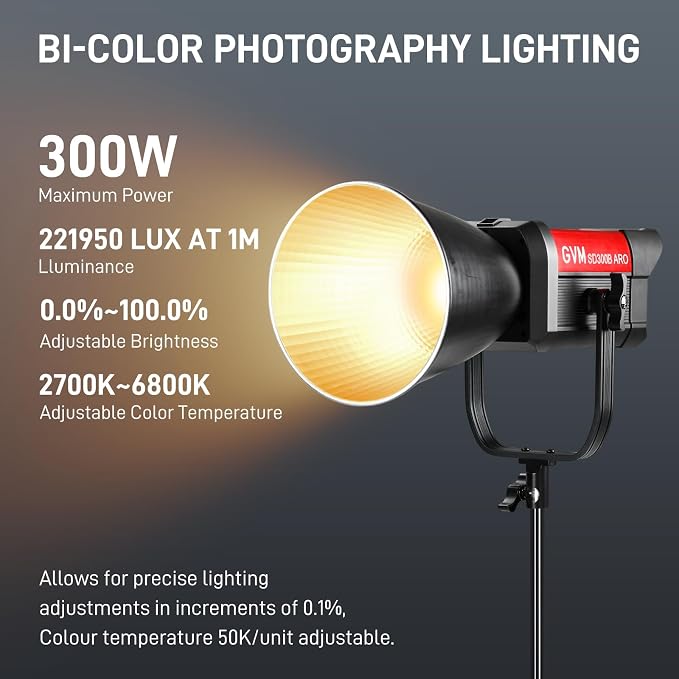 GVM Photography Lighting 300W Bi-Color Studio Lights - Image 4