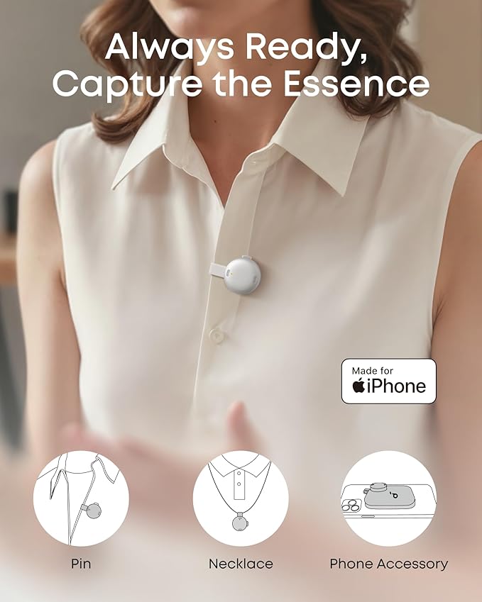 soundcore Work by Anker, Portable AI Voice Recorder, AI Note Taker, AI Transcription & Summarization, 6-Month Pro at No Charge, Cross-Meeting Summary, MFi Certified, Privacy Protection