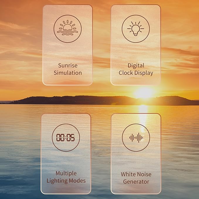 ZDAGELD Sunrise Alarm Clock with Wireless Speaker Sleep Sounds, Smart Wake Up Light for Natural Sunrise Sunset Simulation, Bedside Lamp with White Noise for Better Sleep, Ideal Gift