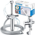 Handheld Bidet Sprayer for Toilet, Hand Held Bidet Attachment, Cloth Diaper Toilet Sprayer Brass 7.9" Bidet Wand, Adjustable Water Jet Spray for Toilet with Backflow Preventer, Chrome