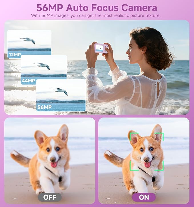 Compact Camera, 56MP Dual-Screen Digital Camera - Image 3