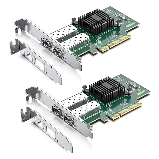 10Gtek 10Gb PCI-E NIC Network Card, Dual SFP+ Port, by 10Gtek