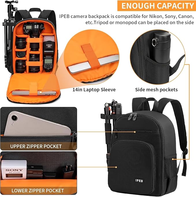 Camera Backpack for Photographers, DSLR Camera Bag, Professional Photography - Image 6