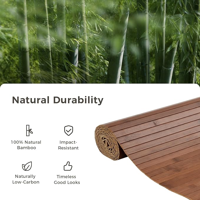 OUZUGIE 2 Pack 96x24 Inch Natural Bamboo Wall Panel – Coffee Pole Wrap Paneling for Walls, Ceilings, Cabinets, Furniture – Ideal for Bedroom, Living Room & Office DIY Decor