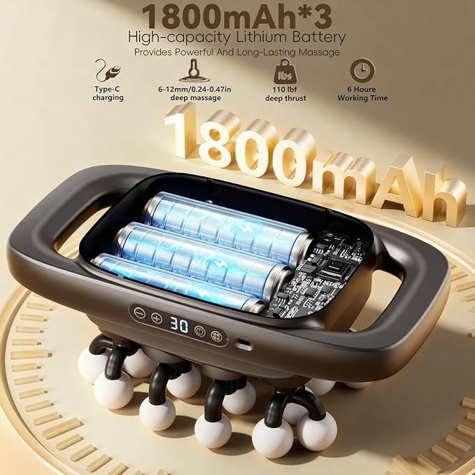 Cexovil 20-Head Massage Gun,2026 Upgrade Deep Tissue Percussion Massager with 3 Modes 30 Intensities, Quiet Muscle Tension Release Electric Massage Tools for Back, Shoulders, Legs