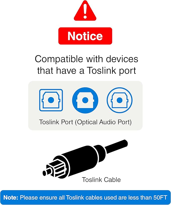 BlueRigger Digital Toslink Optical 3x1 Switch - (LPCM 2.0, SPDIF Optical Audio Switcher with IR Remote Control, 3 in 1 Fiber Optic Switch) - Compatible with Gaming Console, HDTV, Amplifier, Soundbar