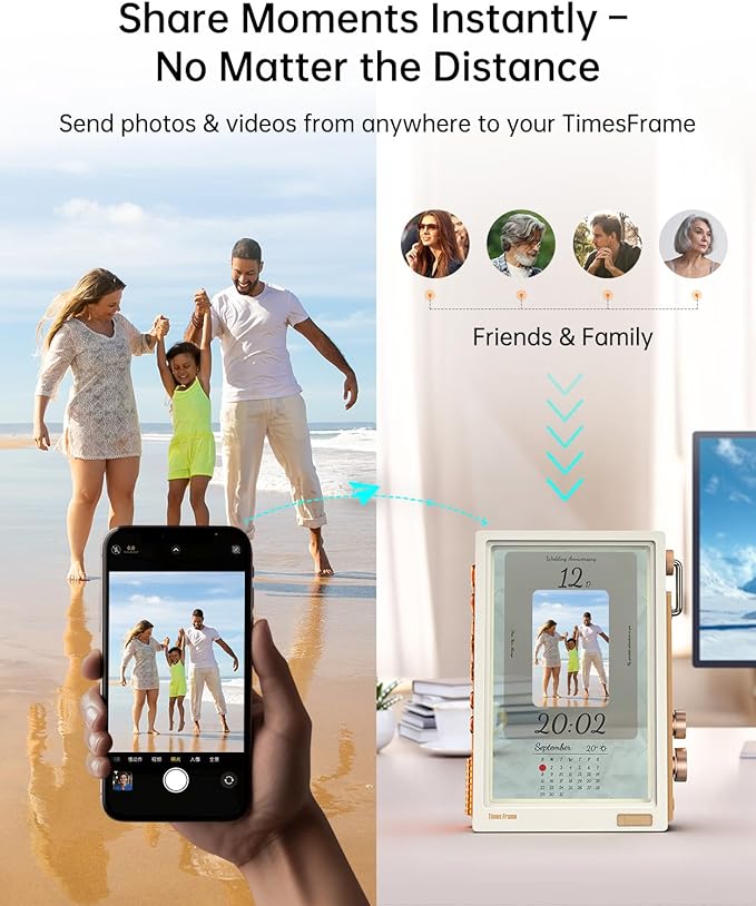 Divoom Times Frame-10.1" WiFi Digital Picture Frame with 64GB, Free App with No Subscription Fees, Supports Uploading Photos/Videos/Calendars/Weather/Sports Scores and Various DIY Content