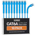 Everest Ultra Slim Cat6a Ethernet Patch Cables 6ft Blue by EverestMediaSolutions