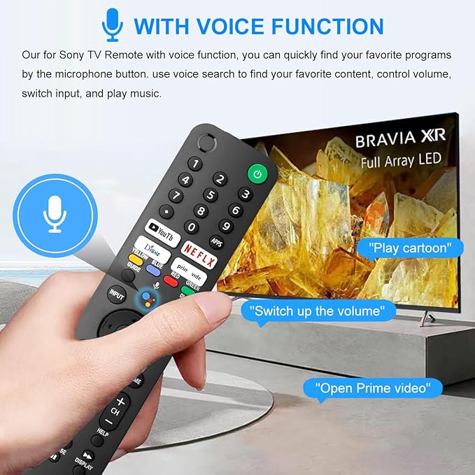 Replacement Voice Remote for Sony TV, for SonyBravia Smart TV with Voice Control, Compatible with Sony Bravia XR/XBR/KD Series 4K/ 8K LED OLED Google/Android Smart TVs