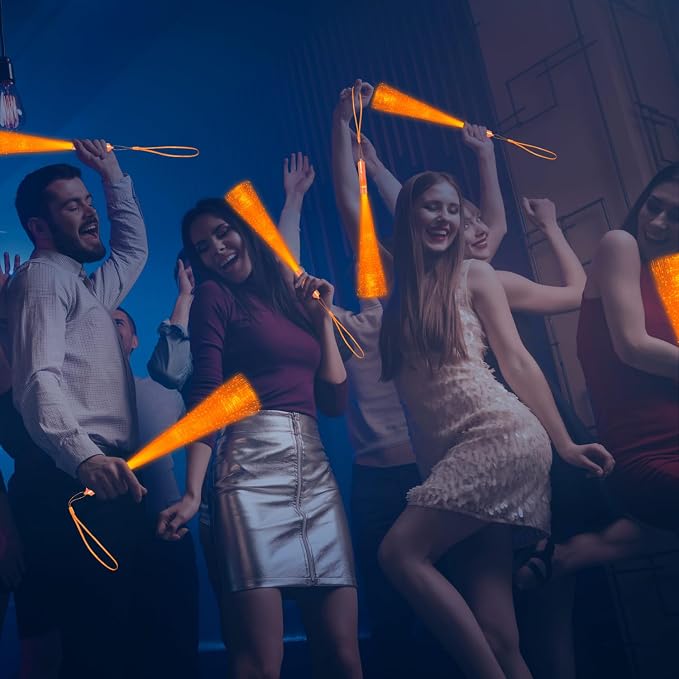 36 Pack Orange Glow Sticks Light Up Fiber Optic Stick Glow Wands Bulk - Image 7