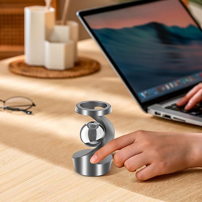 Kinetic Desk Toys, Kinetic Spinning Desk Toy, Desk Fidgets for Adults for Office, Fidget Toys for Kids Anxiety, ADHD (Grey)