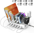 Charging Station for Multiple Devices,75W 6 Port Multi USB C Fast Charger Station with 7 Mixed Charging Cables,USB Charging Dock Compatible with iPhone, Samsung, iPad, Tablet and More