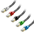 Cat 8 Ethernet Cable 1.5 ft 5 Pack Multi Color, Nylon Braided High Speed Heavy by Orbram