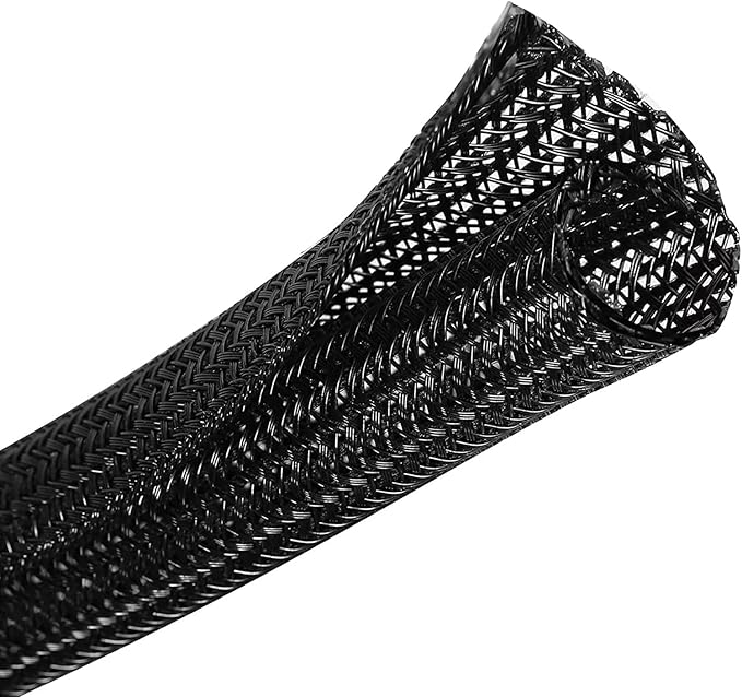 GBSCLOVER 10ft 1/2 inch Cord Protector Wire Loom Tubing Cable Sleeve Split Sleeving for USB Cable, Cable Management for Computer Electrical Wire Power Cord Audio Video Cable, Black
