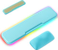 2-in-1 Heated Wrist Rest Set, Ergonomic Memory Wrist Pad with RGB Lights and Non-Slip Base, Keyboard Mouse Wrist Rest for Computer Laptop Office Work and PC Gaming
