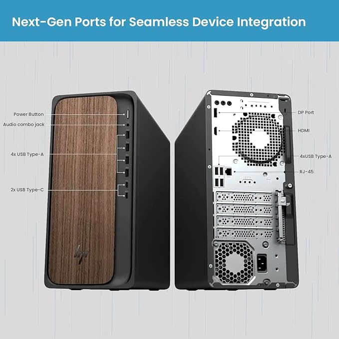 HP 2025 OmniDesk M03 Premium Business Next Gen AI Desktop Computer Intel Core Ultra 5 225(Up to 4.9GHz), 16GB DDR5 RAM, 256GB PCIe SSD,+ 1TB HDD Wi-Fi 6, HDMI, DP, 2-Monitor Support 4K, Windows 11