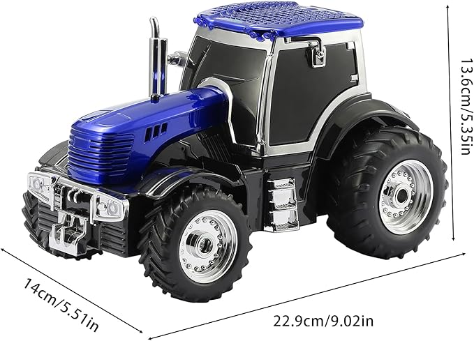 Tractor Head Bluetooth Speaker – unique Bluetooth car speaker with HD stereo, TWS pairing, LED party lights, portable wireless outdoor speaker, car model decoration, and a great gift for men(Blue)