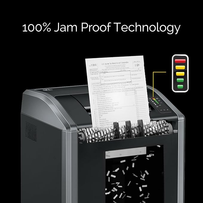 Fellowes Powershred 425Ci 100% Jam Proof Commercial Grade 30-Sheet Cross-Cut Paper Shredder, TAA Compliant (38425), Black
