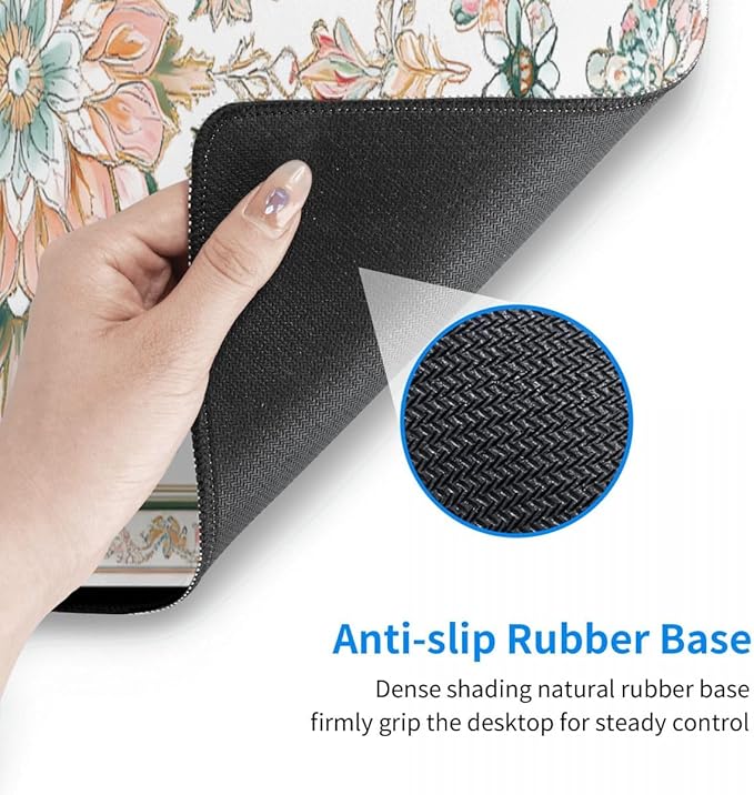 CANFLASHION Desk Pad,Office Desk Mat 31.5"×11.8" Large Gaming Mouse Pad,Durable Extended Computer Mouse Pad,Waterproof Thick Big Mouse Pads with Non-Slip Rubber Base Office Home Romantic Floral Rug