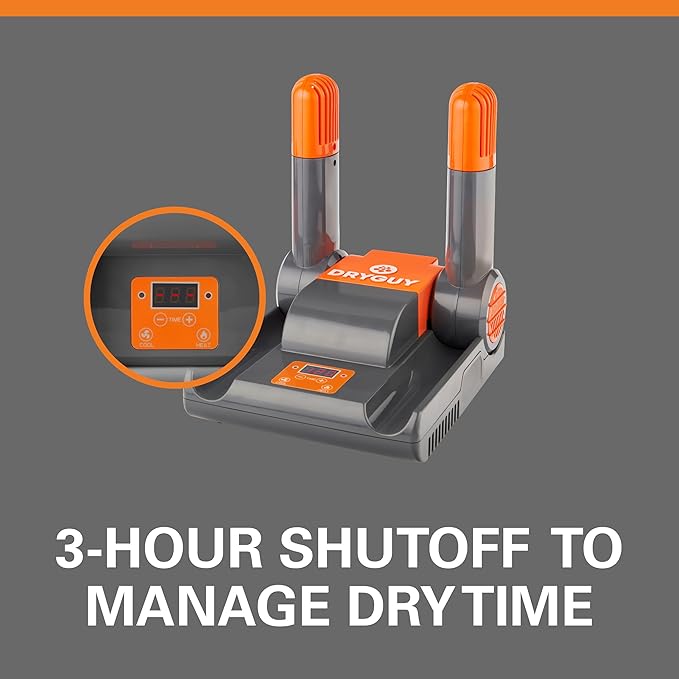 DryGuy Shoe, Boot, Garment & Gear Electric Dryer, Quick Drying for Ski, Work, Sports Equipment – Energy Efficient, Odor Eliminating Design, Home or Garage Use,2 Port, Heat + Fan + Digital