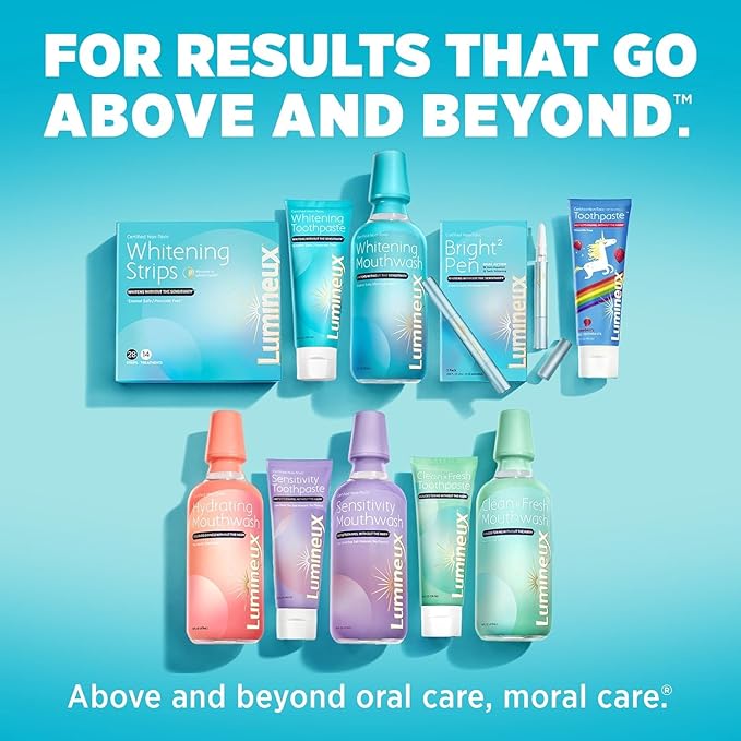 Lumineux Teeth Whitening Strips - 21 Treatments (3 Months) - Peroxide Free - Enamel Safe for Whiter Teeth - Whitening Without The Sensitivity - Dentist Formulated - Sensitivity