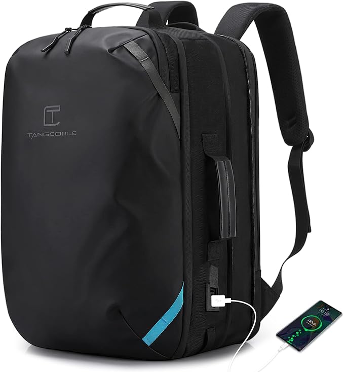 Travel Carry on Backpack, Extra Large Expandable 45L Backpack for Flight approved, 17.3" Laptop with USB Charging Port Backpacks, Water Resistant Computer Business Backpack for Men & Women