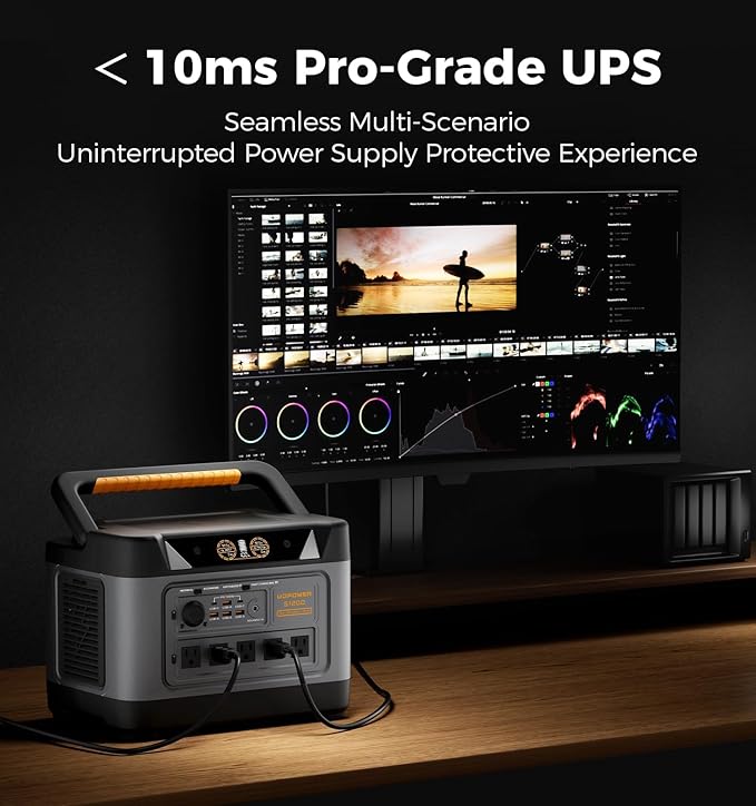 UDPOWER S1200 1190Wh Portable Power Station(Solar Panel Option) | 1200W (1800W Surge) Pure Sine Wave AC + Max 400W Solar Input | UPS Backup for Home, RV & Emergencies