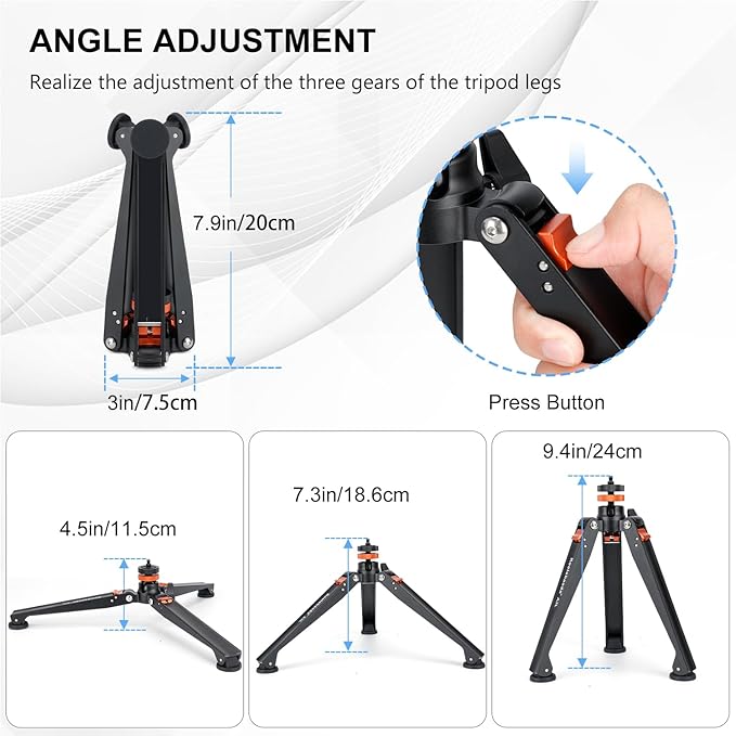 Koolehaoda Mini Tripod Base for Monopods, Aluminum Desktop Tripod | Universal - Image 4