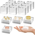 SAMYUCHO Acrylic Base 16 Pieces Acrylic Blocks for Display 2 X 2 X 1 Inch Square Riser Display Stands Trophy Base Pedestal Stands Clear Cube for Trophy Jewelry Props Food Party Crafts